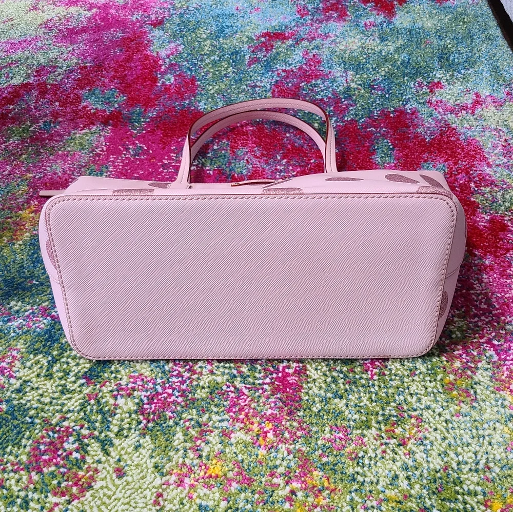 NWT - Kate Spade - Hani, Haven Lane Glitter Pink Polka Dot Tote - Picture 11 of 16